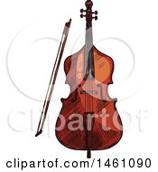 Poster, Art Print Of Sketched Cello Or Bass