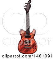 Clipart Of A Sketched Electric Guitar Royalty Free Vector Illustration by Vector Tradition SM