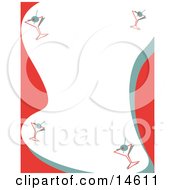 Stationery Background With A Border Of Martinis Retro Clipart Illustration