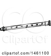 Clipart Of A Sketched Recorder Instrument Royalty Free Vector Illustration