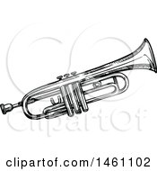 Poster, Art Print Of Sketched Trumpet