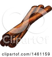 Clipart Of Sketched Cinnamon Sticks Royalty Free Vector Illustration