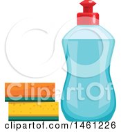 Poster, Art Print Of Bottle Of Dish Soap And Sponges