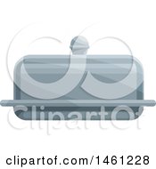 Clipart Of A Butter Dish Royalty Free Vector Illustration