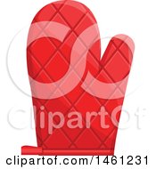 Clipart Of A Red Oven Mitt Royalty Free Vector Illustration by Vector Tradition SM