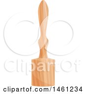 Clipart Of A Wooden Spatula Royalty Free Vector Illustration