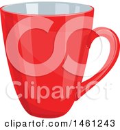 Clipart Of A Red Coffee Cup Royalty Free Vector Illustration