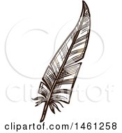 Clipart Of A Sketched Feather Royalty Free Vector Illustration by Vector Tradition SM