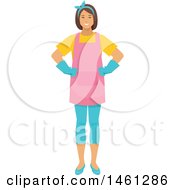 Clipart Of A Happy Maid Cleaner Or House Wife Royalty Free Vector Illustration