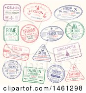 Clipart Of Passport Stamps Royalty Free Vector Illustration by Vector Tradition SM