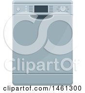 Clipart Of A Dishwasher Royalty Free Vector Illustration