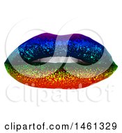 Poster, Art Print Of Pair Of Rainbow Glitter Lips