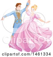 Clipart Of Cinderella Dancing With Her Prince Royalty Free Vector Illustration by Pushkin