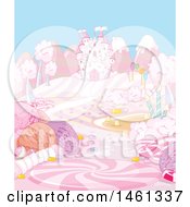 Poster, Art Print Of Pink Castle In A Candy Landscape