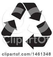 Clipart Of A Black And White Recycle Arrows Design Royalty Free Vector Illustration