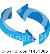 Clipart Of A Blue Arrow Design Royalty Free Vector Illustration