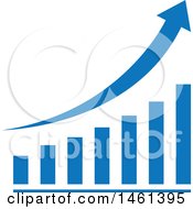 Clipart Of A Blue Arrow And Bar Graph Design Royalty Free Vector Illustration