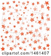 Poster, Art Print Of Grungy Orange Starry Pattern Background