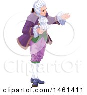 Clipart Of A Welcoming Footman Servant Gesturing Royalty Free Vector Illustration