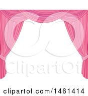 Clipart Of A Border Of Pink Curtains Royalty Free Vector Illustration