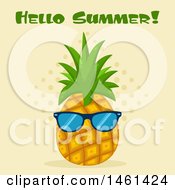 Poster, Art Print Of Pineapple Wearing Sunglasses Under Hello Summer Text