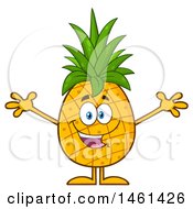 Poster, Art Print Of Male Pineapple Mascot Character With Open Arms