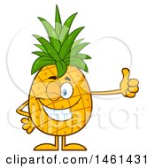 Poster, Art Print Of Male Pineapple Mascot Character Winking And Giving A Thumb Up