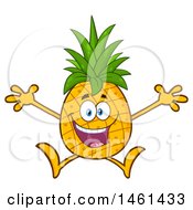 Poster, Art Print Of Male Pineapple Mascot Character Jumping