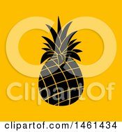 Clipart Of A Black Pineapple On Yellow Royalty Free Vector Illustration by Hit Toon