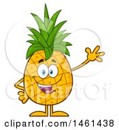 Poster, Art Print Of Male Pineapple Mascot Character Waving