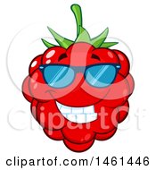 Poster, Art Print Of Raspberry Mascot Character Wearing Sunglasses