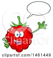 Poster, Art Print Of Raspberry Mascot Character Talking And Waving