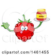 Poster, Art Print Of Raspberry Mascot Character Gesturing Ok And Holding A Jar Of Jam