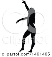 Clipart Of A Silhouetted Dancing Woman Royalty Free Vector Illustration