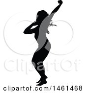 Clipart Of A Silhouetted Dancing Woman Royalty Free Vector Illustration