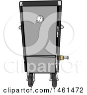 Clipart Of A Cartoon Black Vertical Smoker Royalty Free Vector Illustration