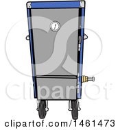 Clipart Of A Cartoon Blue Vertical Smoker Royalty Free Vector Illustration