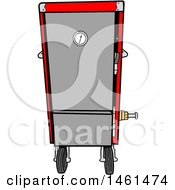 Clipart Of A Cartoon Red Vertical Smoker Royalty Free Vector Illustration