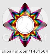 Poster, Art Print Of Colorful Star Frame On A Gray Background