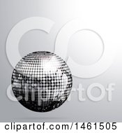 Poster, Art Print Of 3d Silver Disco Ball On A Grayscale Background
