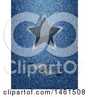 Semi Transparent Ribbon Banner And Star Over Blue Denim