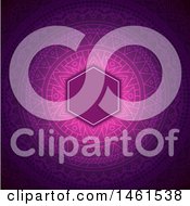 Poster, Art Print Of Frame And Mandala Design In Purple And Pink
