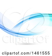 Clipart Of A Background Of Blue Waves With A Shadow On White Royalty Free Vector Illustration