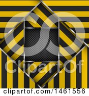 Poster, Art Print Of Background Of Layered Warning Stripe Borders Over Metal
