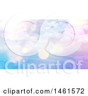 Poster, Art Print Of Background Of A Cloudy Sunny Sky Over The Ocean With Flares