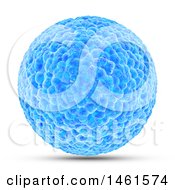 Clipart Of A 3d Blue Virus Cell On A Shaded Background Royalty Free Illustration