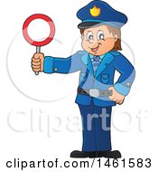 Poster, Art Print Of Police Officer Holding A Sign