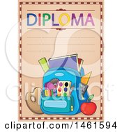 Poster, Art Print Of Diploma Of A School Bag