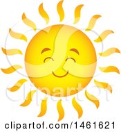 Clipart Of A Summer Time Sun Character Royalty Free Vector Illustration