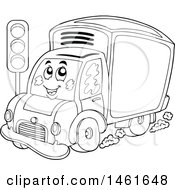 Poster, Art Print Of Black And White Delivery Van Mascot